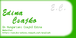 edina csajko business card
