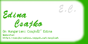 edina csajko business card